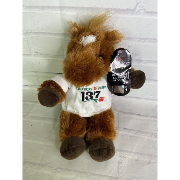 AURORA Kentucky Derby 137 Brown Horse Plush Stuffed Animal...